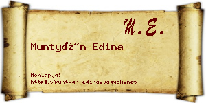 Muntyán Edina névjegykártya