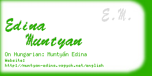 edina muntyan business card